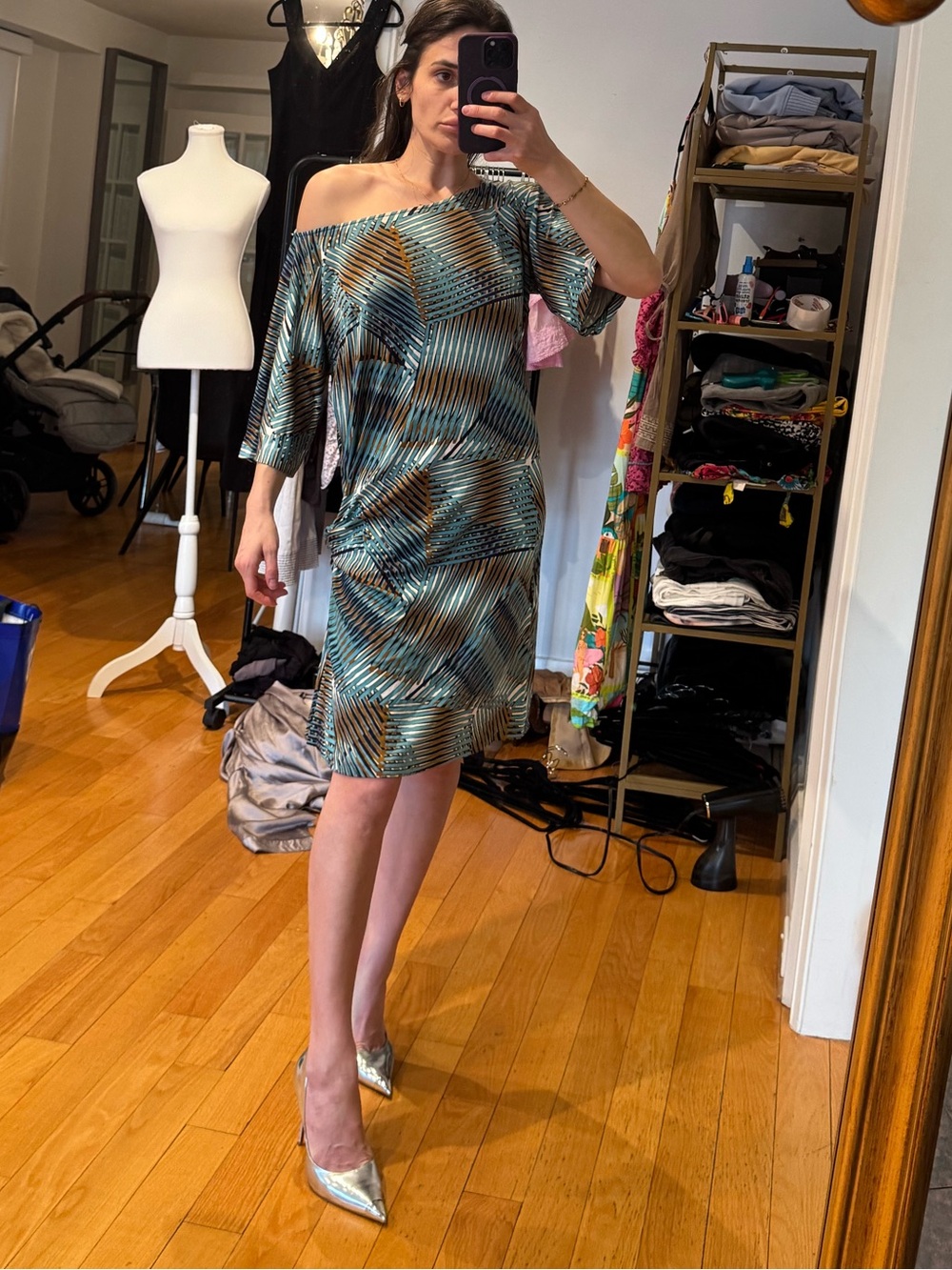 Diane von furstenburg 100% silk side tie mini dress